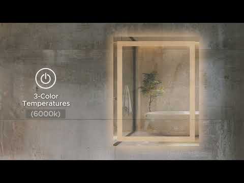 Rectangle LED Bathroom Mirror –Anti-Fog, Front & Backlit, Modern Design