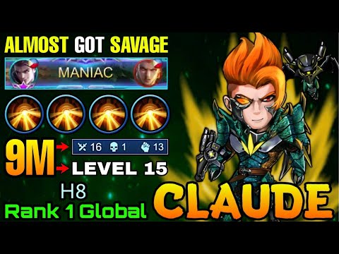 Almost Got Savage Claude Mecha Dragon Fast Farming Speed - Top 1 Global Claude by H8 - MLBB
