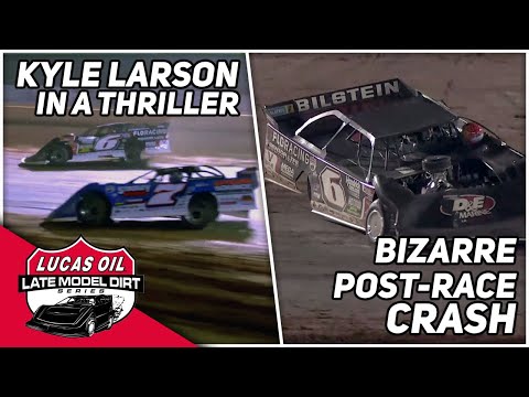 Kyle Larson Crashes After Spectacular Win | Lucas Oil Late Model Dirt Series At Golden Isles