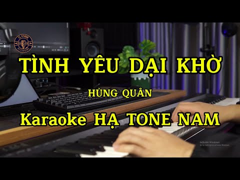 TÌNH YÊU DẠI KHỜ - ( Karaoke HẠ TONE NAM ) - HÙNG QUÂN - BEAT PIANO COVER | CL STUDIO