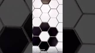 Hexagon Black and White Flower floor mosaic #shorts #mosaic #puzzle #unboxingvideo #makingof