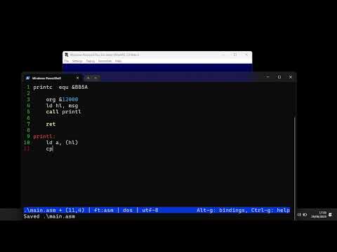 How to make a "Hello, World" program in Assembly Z80 (Amstrad CPC)