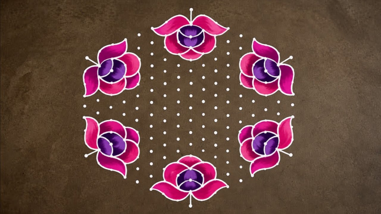 17-9 dots Simple Rangoli art design/Easy rangoli/muggulu designs/kolam designs/Sony rangoli designs.