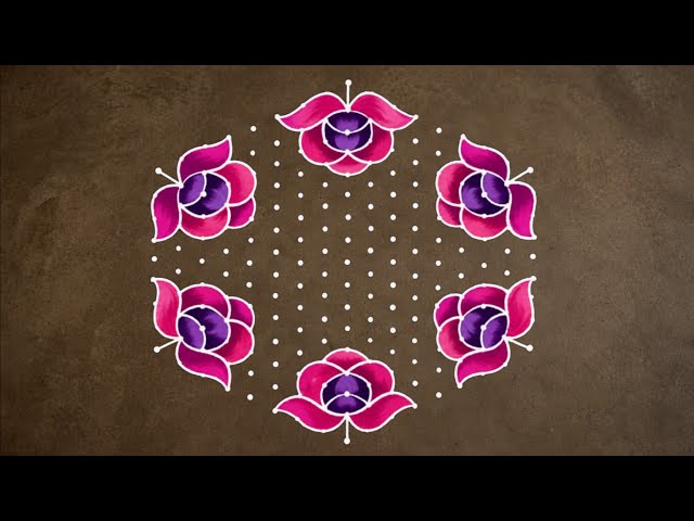 17-9 dots Simple Rangoli art design/Easy rangoli/muggulu designs/kolam designs/Sony rangoli designs.