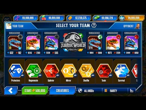 Gorgosuchus vs All Amphibians - Great way to use mods when fighting - Jurassic World The Game