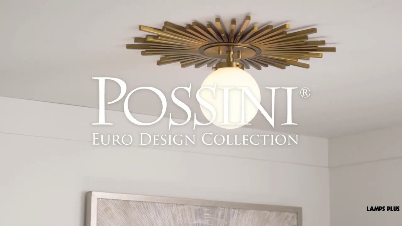 Video 1 Watch A Video About the Possini Euro Hazel Warm Antique Brass Ceiling Light