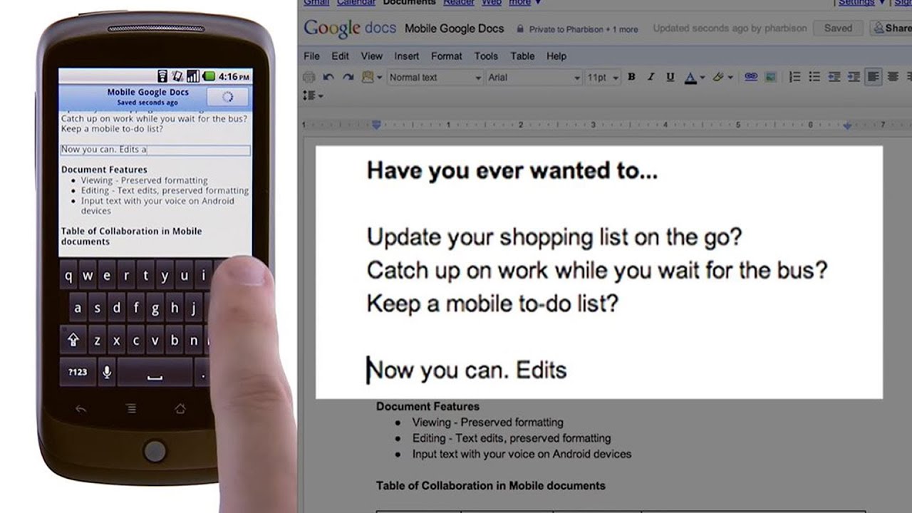 Mobile Editing in Google Docs - YouTube