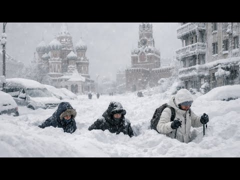 Moscow Buried in Snow ❄️ The Most Brutal Snowstorm to Hit Russia, City buried in snow