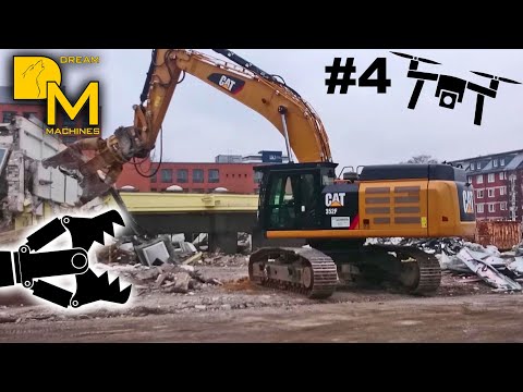 CATERPILLAR 352F BAGGER BAUSTELLE MIT DROHNE VOLVO DUMPER A30D ABBRUCH BETRIEBSHOF #4