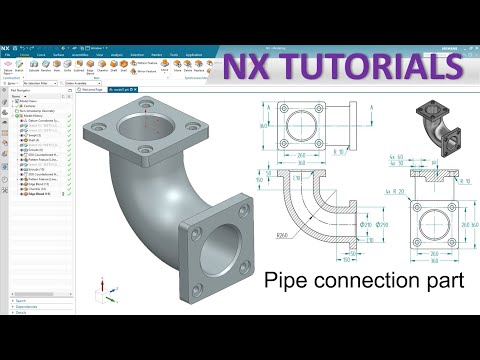 Siemens NX Modeling tutorials #20 | NX Basic Practice Exercises for beginer - Pipe Connection Part