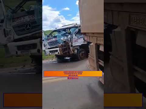 ACIDENTE ENVOLVENDO DOIS CAMINHÕES FOI REGISTRADO NA BR-163, EM NOVA SANTA HELENA (MT)#Shorts