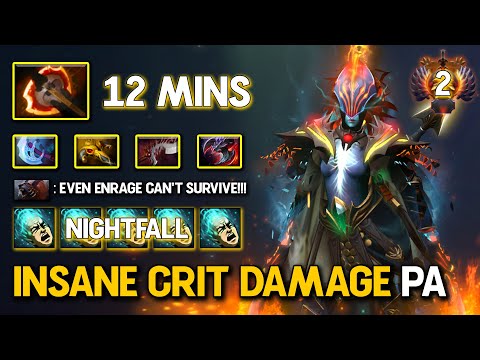 INSANE CRIT DAMAGE CARRY By Nightfall Phantom Assassin 12Mins BF Fast Farm Speed 7.37c DotA 2