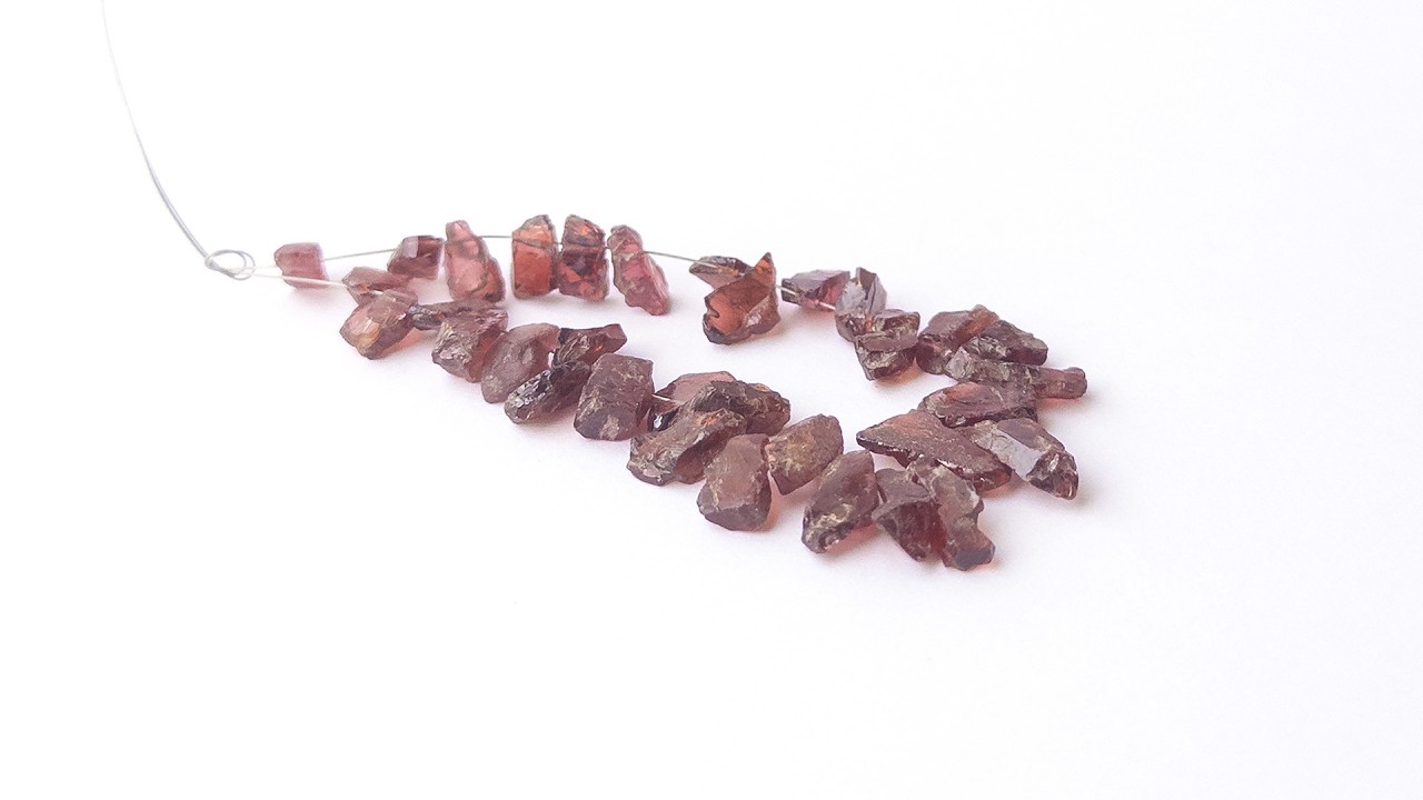 Garnet | Drilled Rough | 5.5-7mm Bead Size | 33 Pieces | 64 Carats video