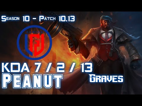 LGD Peanut GRAVES vs LEE SIN Jungle - Patch 10.13 KR Ranked