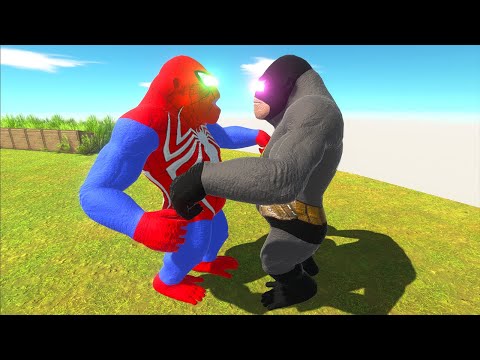 BATMAN GORO VS SPIDERMAN GORO DEATH RUN - Animal Revolt Battle Simulator