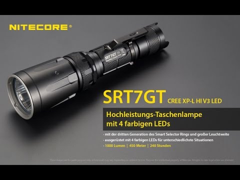 Taktinis žibintuvėlis NITECORE SRT SRT7GT (450 m, Baltas) video