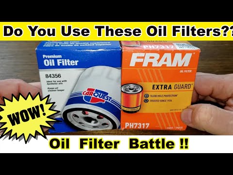 Carquest 84356 Oil Filter vs. Fram Extra Guard PH7317 Oil Filter Cut Open