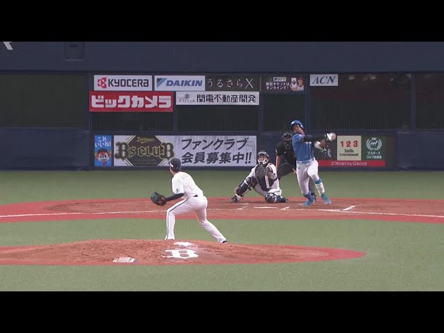【4回表】2試合連続の一打!! ファイターズ・万波中正 同点タイムリー2ベースヒット!! 2023年4月8日 オリックス・バファローズ 対 北海道日本ハムファイターズ