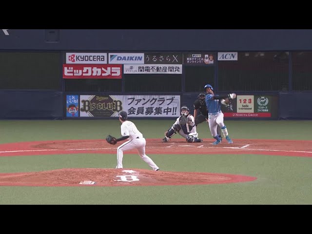 【4回表】2試合連続の一打!! ファイターズ・万波中正 同点タイムリー2ベースヒット!!  2023年4月8日 オリックス・バファローズ 対 北海道日本ハムファイターズ