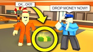 DROPPING MONEY FOR PEOPLE IN ROBLOX JAILBREAK