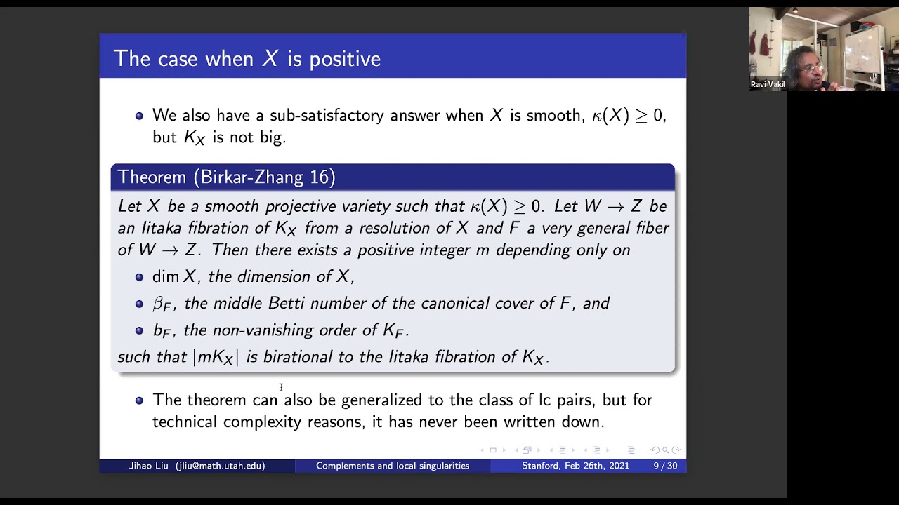 Jihao Liu (Feb. 26, 2021):  Complements and local singularities in birational geometry