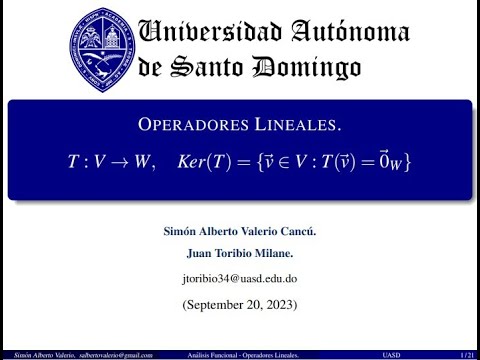 OPERADORES LINEALES  | Análisis Funcional Elemental.