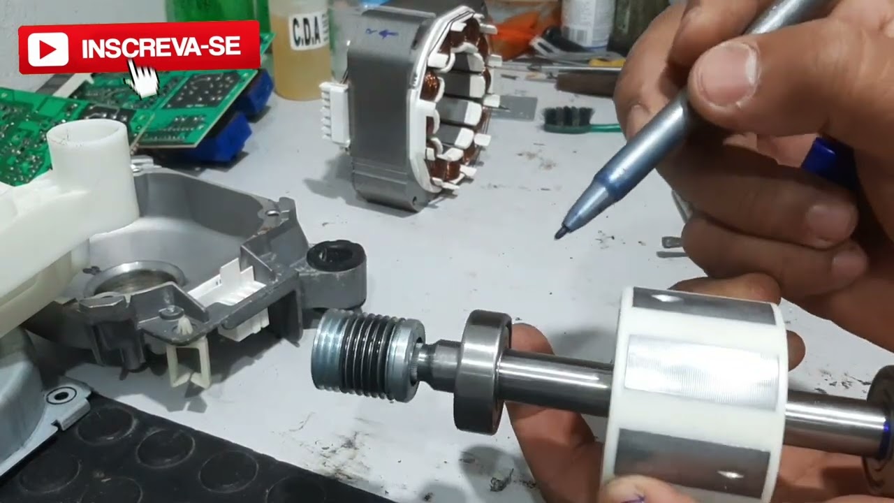 Troca de rolamento do motor lavadora Samsung,  troca de bomba de dreno, revisão na placa.