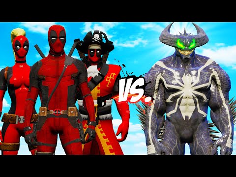 DEADPOOL TRIO vs FALLEN VENOM - EPIC SUPERHEROES WAR