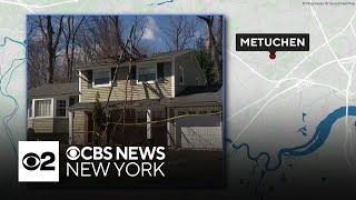 Fallen tree slices home in half in Metuchen, New Jersey