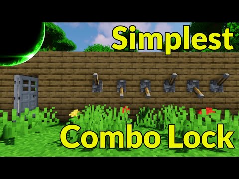 ZennsWorld - How to Make the SIMPLEST Combo Door Lock | Minecraft Redstone Engineering Tutorial