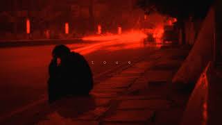 alone, lying down.