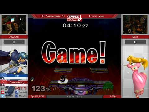 CFL Smackdown 173 Melee - Arakune (Marth) vs Mayb (Peach) - Losers Semis