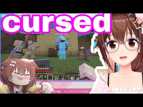 Hololive Cut - Tokino Sora Found Cursed Music Disc And Played It In Front Of Korone House | Minecraft [Hololive]