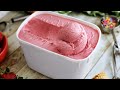 Homemade Strawberry Ice Cream Made By Hand Naturally And Without A Mixer