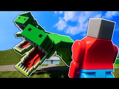 We Must Escape the 3 Headed Anaconda in Lego City! - Brick Rigs Multiplayer Survival