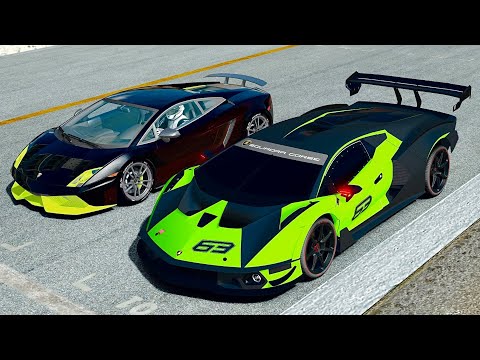 Lamborghini Essenza SCV12 vs Lamborghini Gallardo LP-7777 SL Quad Turbo - Drag Race 10 KM
