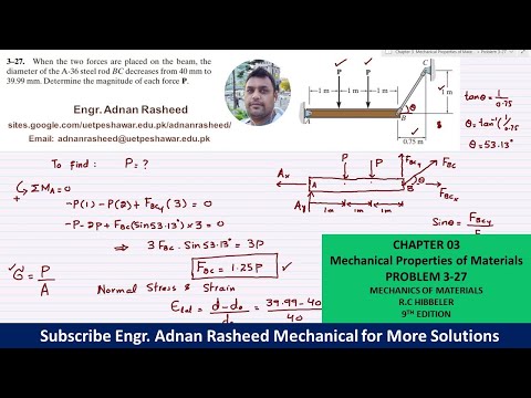 3-27| Chapter 3 | Mechanical Properties of Materials | Mechanics of Materials by R.C Hibbeler|