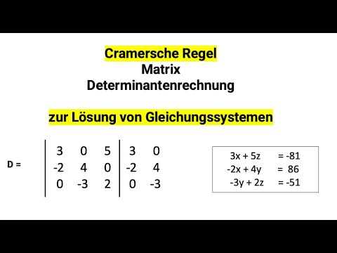 Gleichungssystem mit Determinantenmatrix lösen (Cramersche Regel)