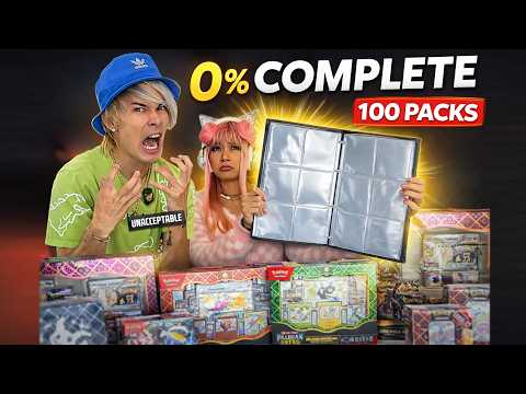 Her Pokémon Binder Was EMPTY… So I Opened 100 Packs Of Paldean Fates!!!