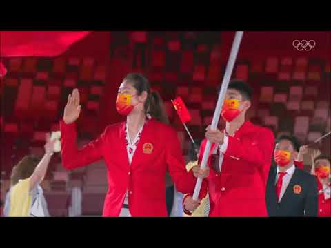 China in the 2020 Parade of Nations at the Tokyo Olympic Stadium