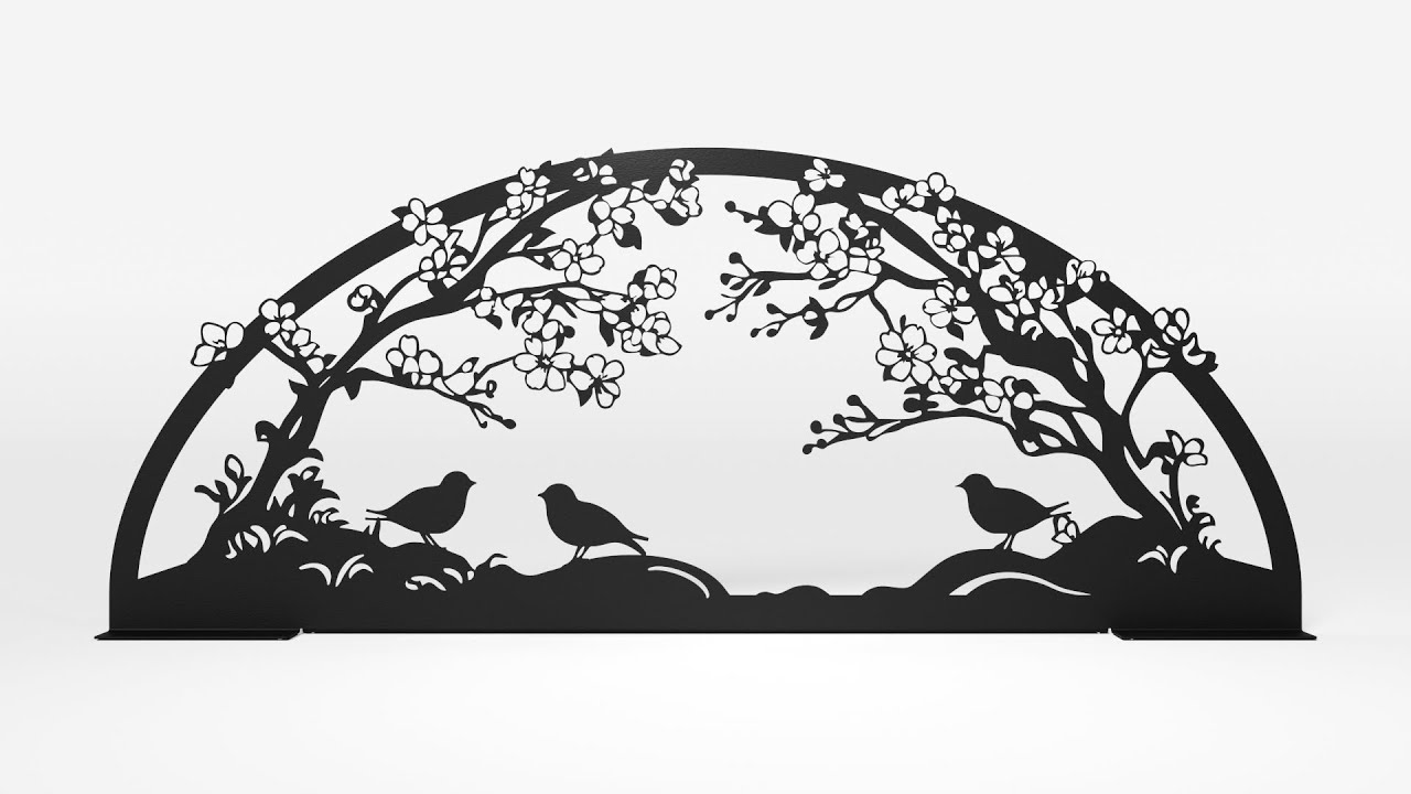 XXL Frühjahr Schwibbogen aus Metall | DSB2030 Kirschblüten-Motiv | Schwarz | Outdoor | Deko für Garten und Balkon Video