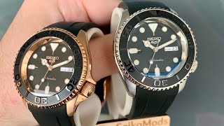 Twin Yacht-Master Mods! Rose Gold & Silver Seiko 5 Sports [SRPD76 & SRPD55] @SeikoModsDubai