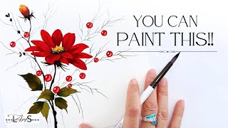 😍 The PRETTIEST Christmas Watercolor Flower You’ll Paint This Season! Step-by-Step Instructions!