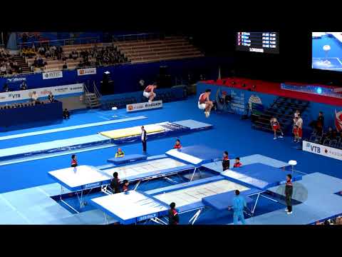 Ukraine 1 (UKR) M - 2019 Trampoline Worlds, Tokyo (JPN) - Qualification Synchro R2