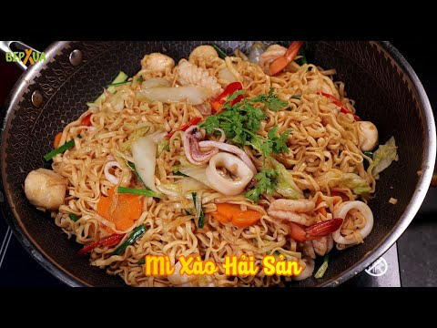 Mì Xào Hải Sản - Cách Xào Mì Gói Không Cần Trụng Nước Sôi vẫn mềm dai