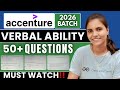 One Shot Verbal Ability Questions Accenture Previous Year Questions Accenture Exam Accenture2026
