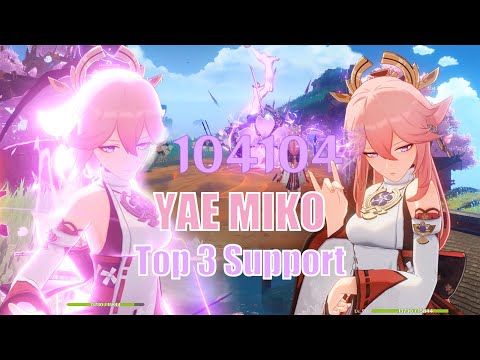 Top 3 Support for C6 Yae Miko. Insane Turret dmg. See description below!
