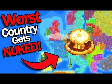 Every 2 Minutes The Weakest Nation Gets NUKED! Europe BattleRoyale - (WorldBox)