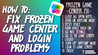 HOW TO FIX FROZEN GAME CENTER & LOGIN PROBLEMS (IOS 9)
