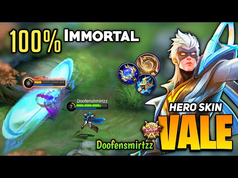 MVP! 100% Immortal Vale Midlane Support [ Top Global Vale ] By doofenshmirtz - Mobile Legends